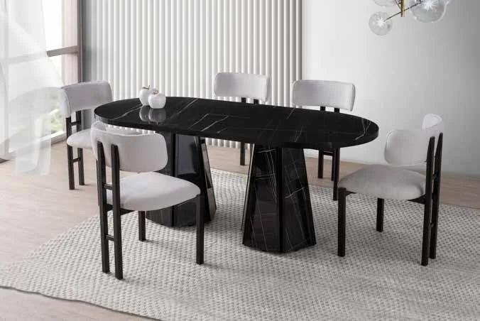 Bohem Sabit Masa 90x180 Sonata Highgloss – T Sandalyeli Takım