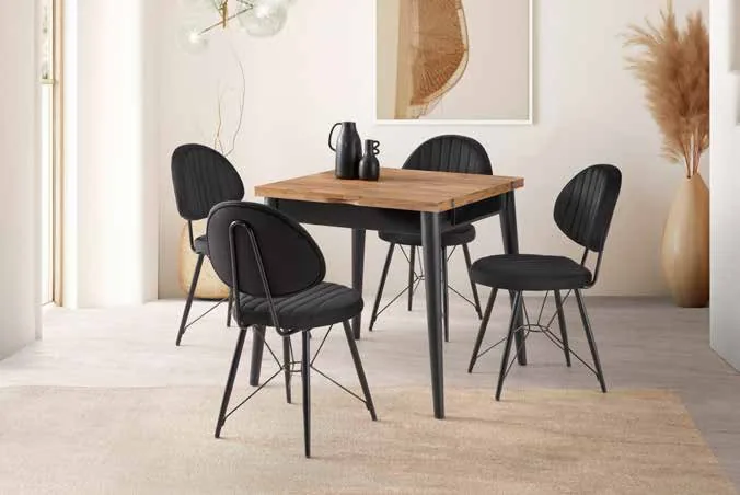 Luna Katlanır Masa 75x80 katlanır Antik Çam Suntalam – Ahtapot Sandalyeli Takım