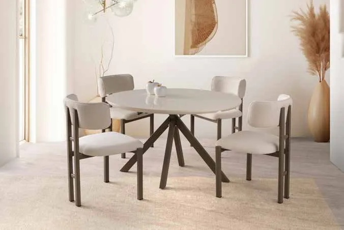Nova Yandan Açılır Masa 70x120 Aytaşı Highgloss – T Sandalyeli Takım