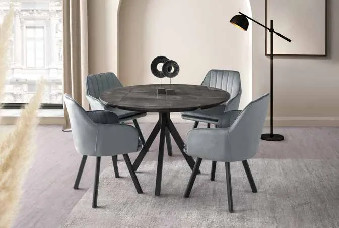 Nova Yandan Açılır Masa 70x120 İrony Highgloss – Lincolin Sandalyeli Takım