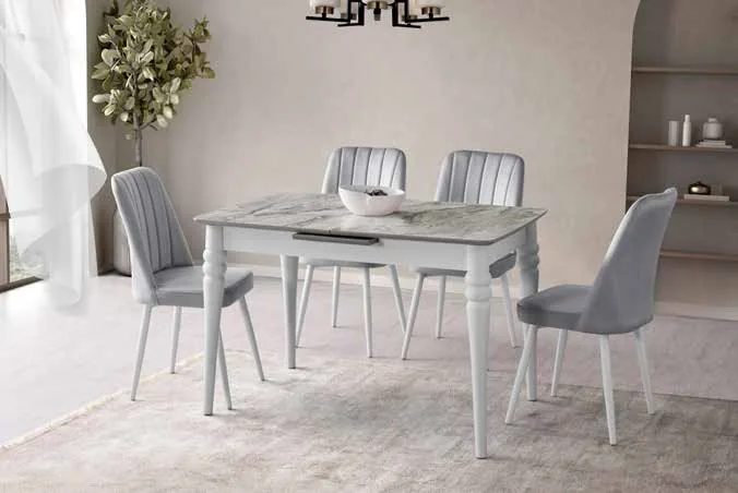 Venüs Açılır Masa 80x120 Bermuda MDF – Nil Sandalyeli Takım